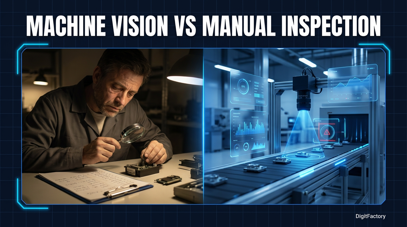 Machine vision compared to manual inspection in manufacturing